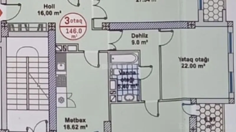 Satılır 3 otaqlı Mənzil Yeni tikili 146 m² Yeni Yasamal - şəkil 12