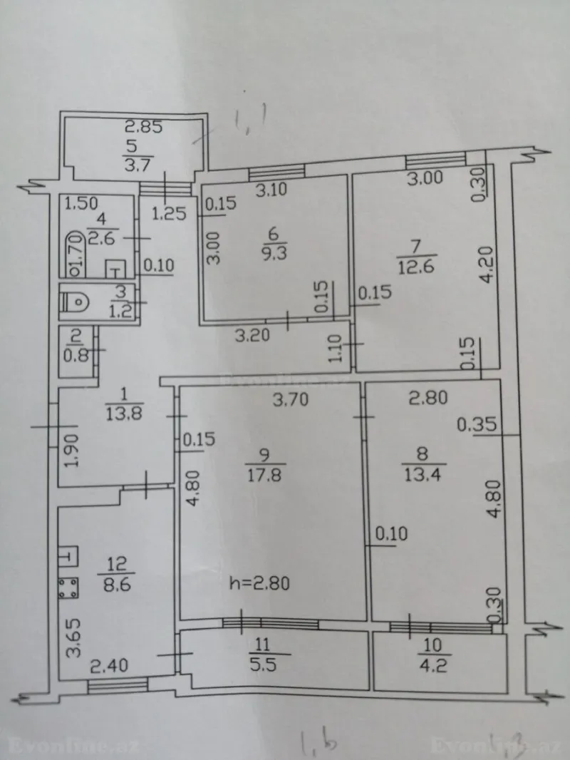 Satılır 4 otaqlı Mənzil Köhnə tikili 96 m² Sumqayıt - şəkil 15
