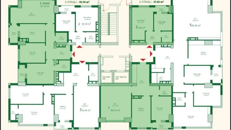 Satılır 2 otaqlı Mənzil Yeni tikili 80 m² Nizami m. - şəkil 7