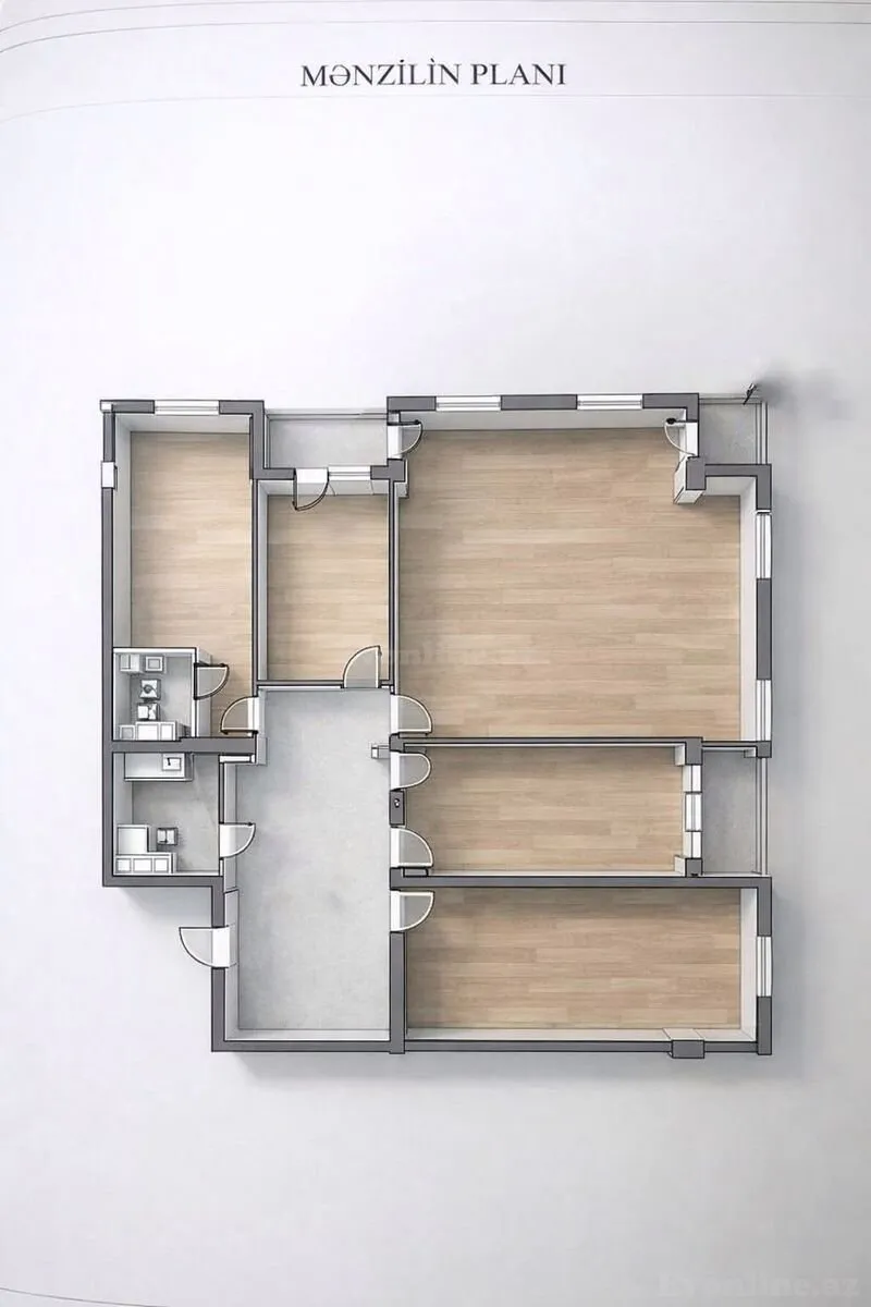 Satılır 4 otaqlı Mənzil Yeni tikili 185 m² 8 Noyabr m. - şəkil 2