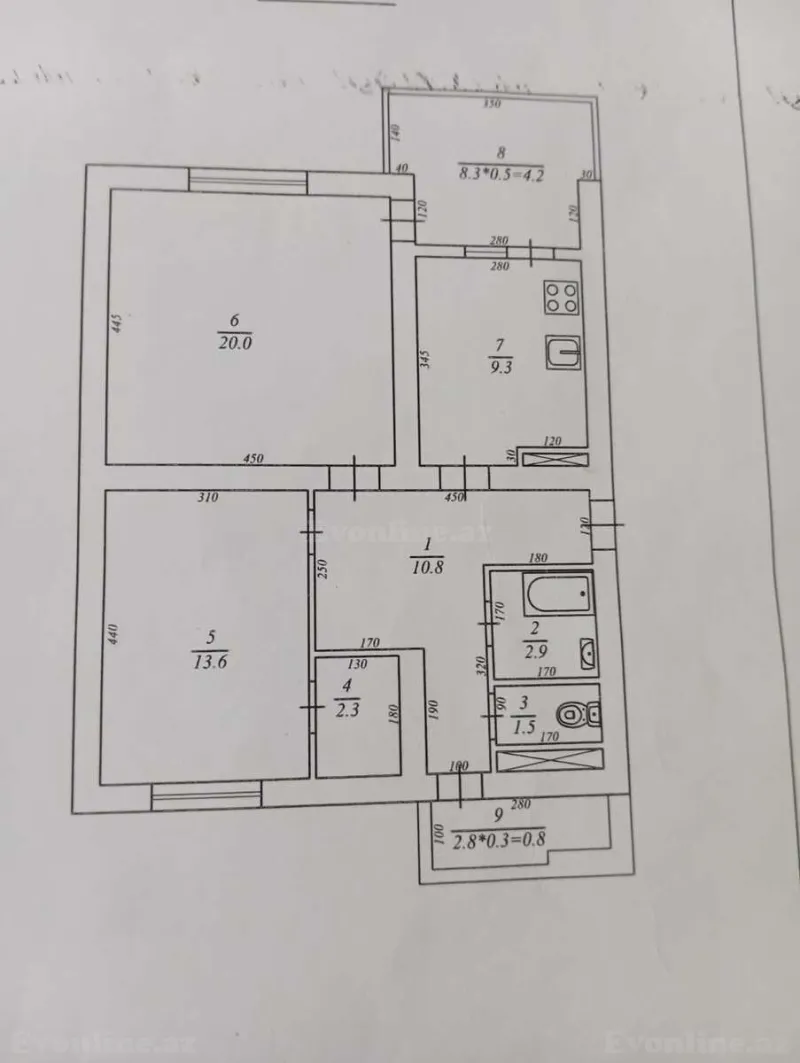 Satılır 3 otaqlı Mənzil Köhnə tikili 101 m² Elmlər Akademiyası m. - şəkil 3