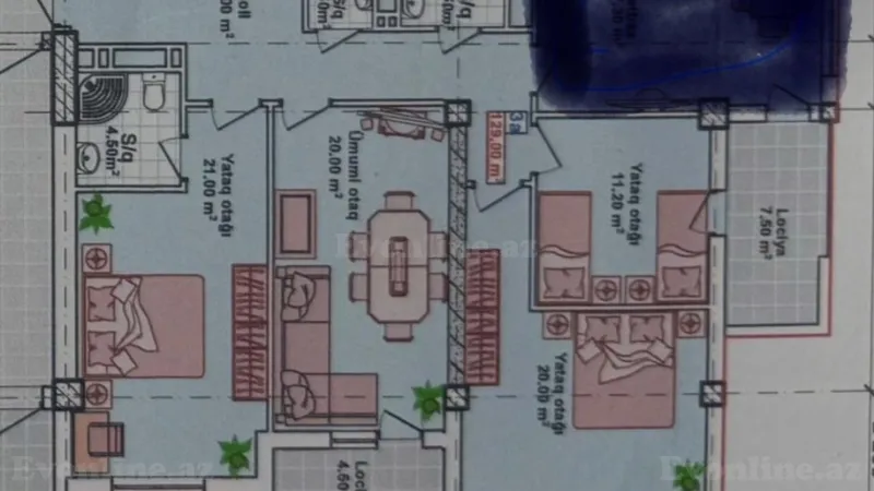 Satılır 3 otaqlı Mənzil Yeni tikili 110 m² Sabunçu r. - şəkil 2