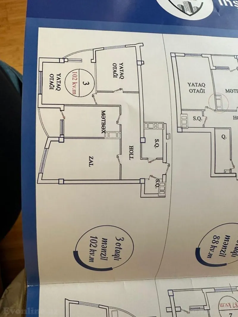 Satılır 3 otaqlı Mənzil Yeni tikili 102 m² Masazır - şəkil 4