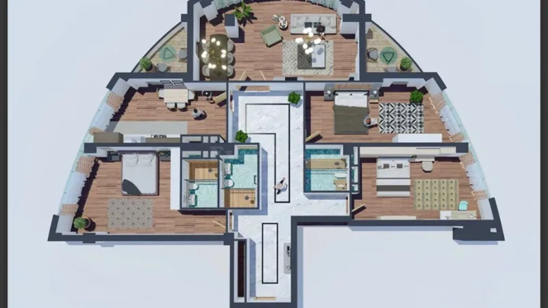 Satılır 4 otaqlı Mənzil Yeni tikili 200 m² Həzi Aslanov m. - şəkil 2