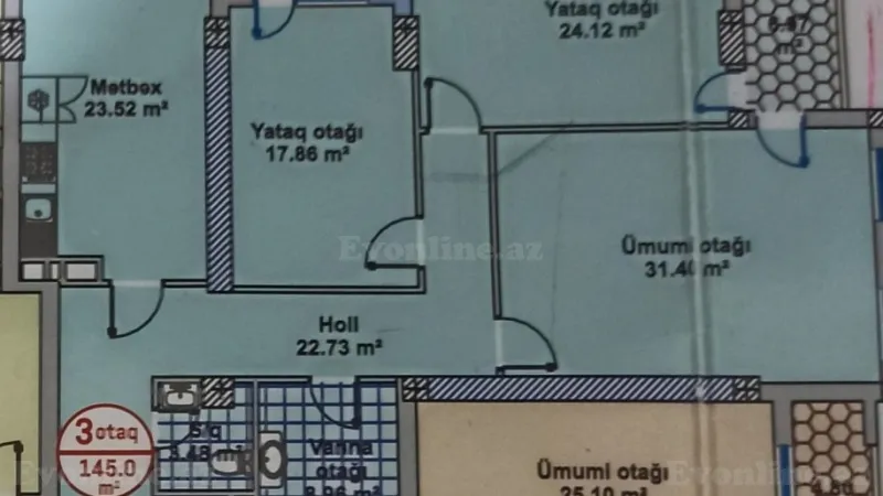 Satılır 3 otaqlı Mənzil Yeni tikili 145 m² Yasamal - şəkil 11