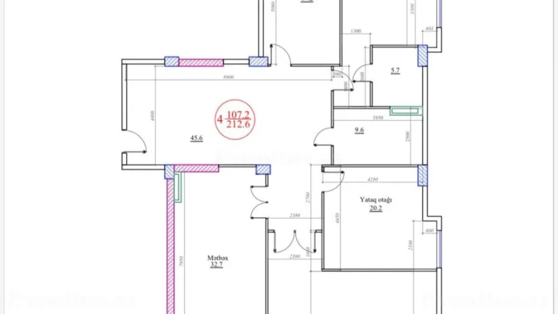 Satılır 4 otaqlı Mənzil Yeni tikili 212 m² Səbail r. - şəkil 3