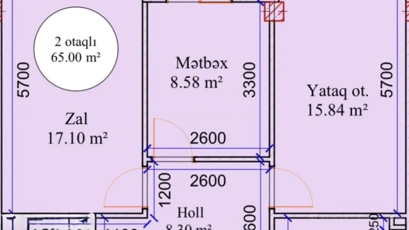 Satılır 2 otaqlı Mənzil Yeni tikili 65 m² Həzi Aslanov - şəkil 10