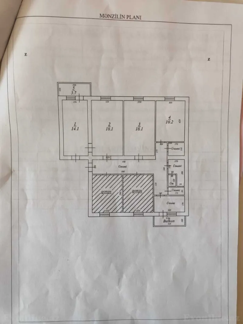 Satılır 3 otaqlı Mənzil Köhnə tikili 72 m² Həzi Aslanov m. - şəkil 2