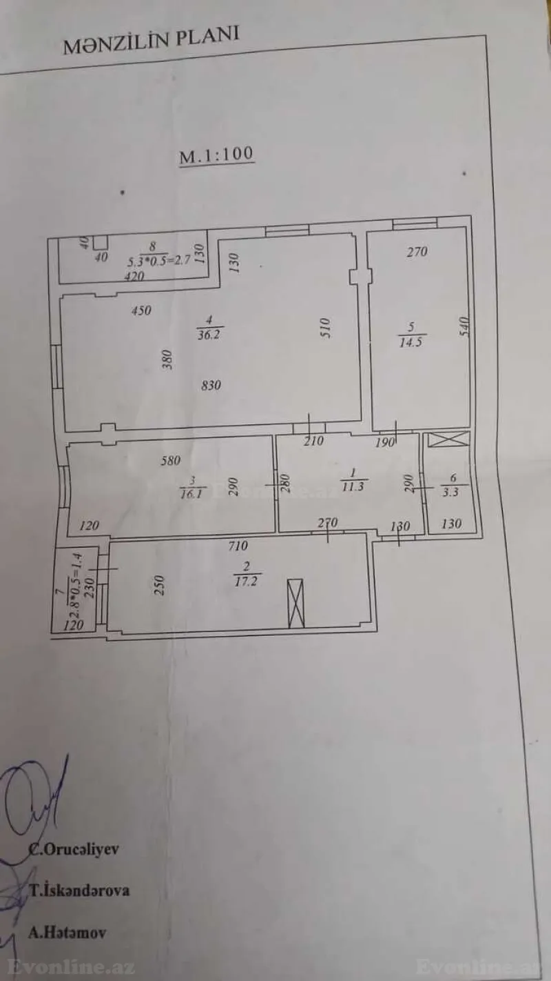 Satılır 3 otaqlı Mənzil Yeni tikili 119 m² Həzi Aslanov m. - şəkil 2