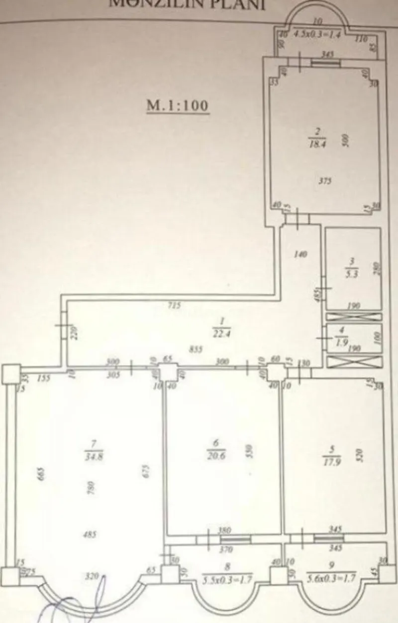 Satılır 3 otaqlı Mənzil Yeni tikili 138 m² Səbail r. - şəkil 3