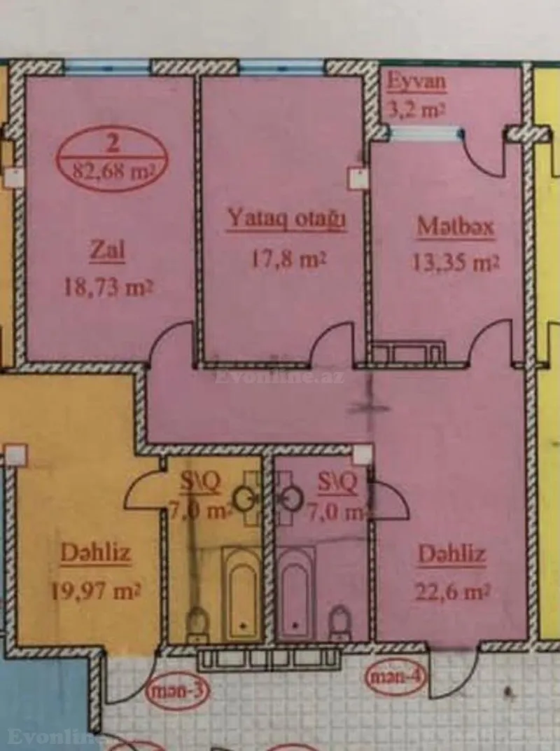 Satılır 2 otaqlı Mənzil Yeni tikili 82.8 m² 8-ci mikrorayon - şəkil 12