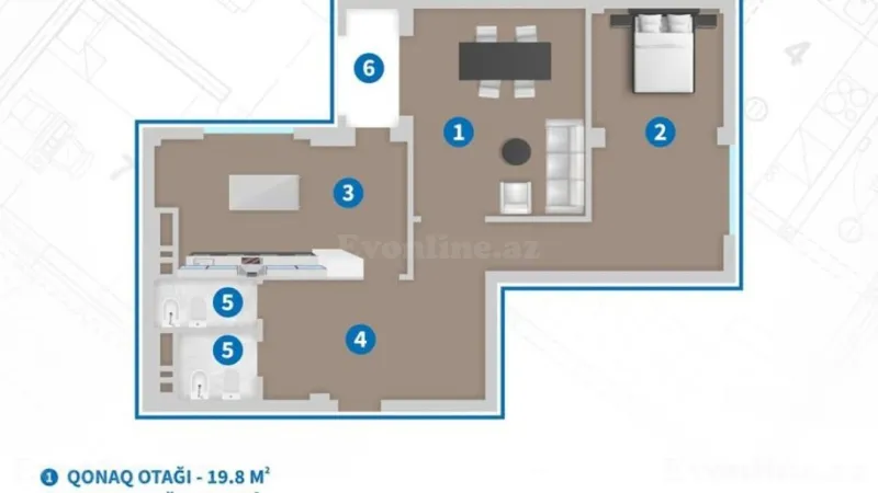 Satılır 2 otaqlı Mənzil Yeni tikili 90 m² Nəriman Nərimanov m. - şəkil 7