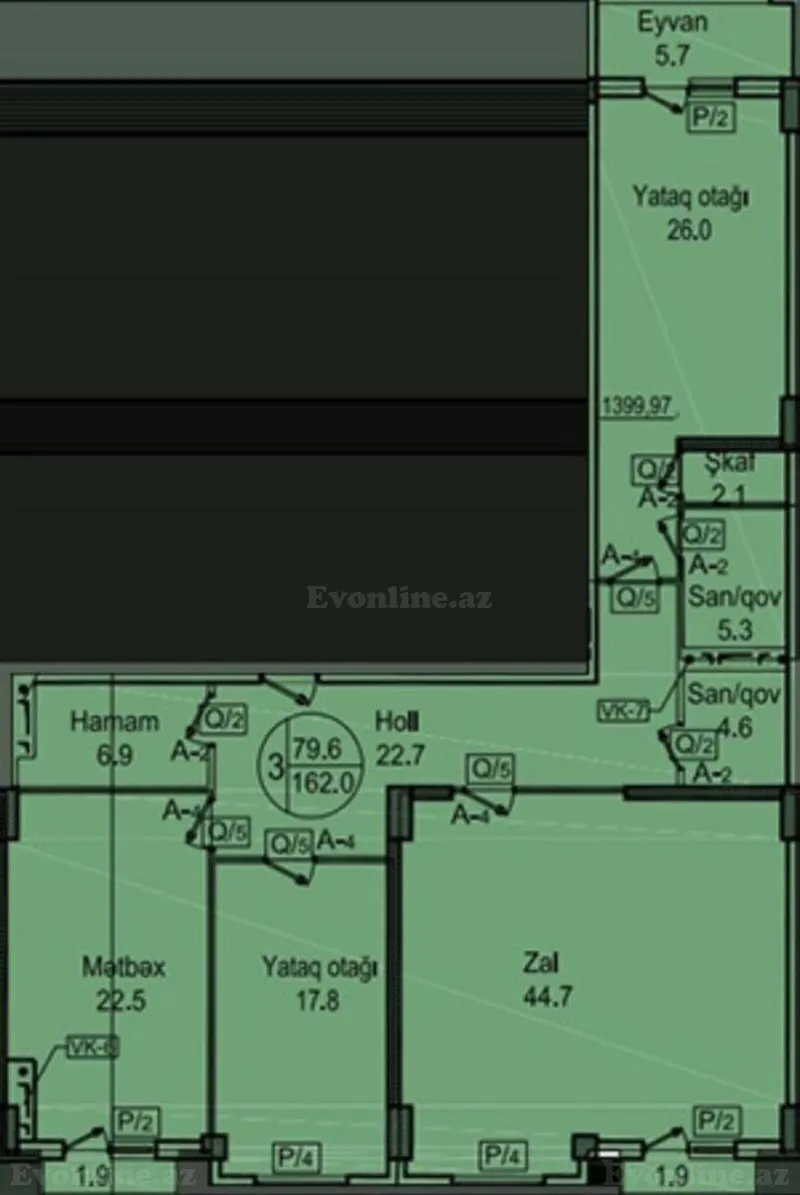 Satılır 3 otaqlı Mənzil Yeni tikili 162 m² Nəriman Nərimanov m. - şəkil 2