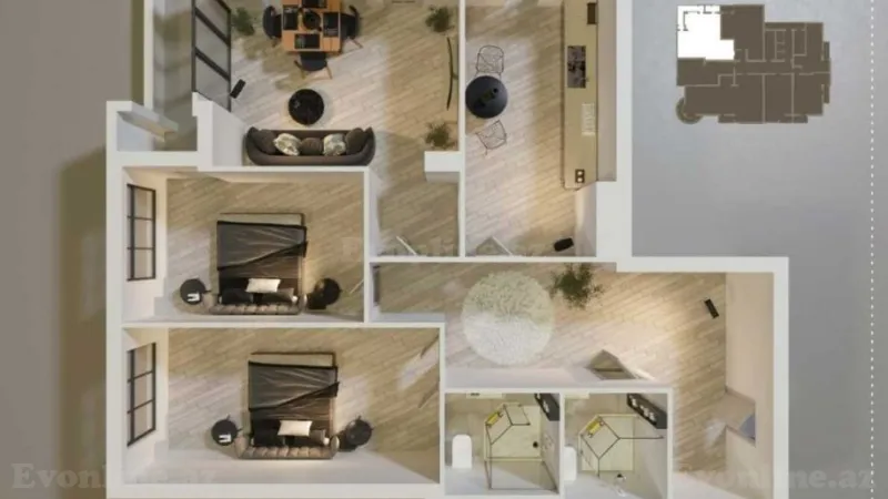 Satılır 3 otaqlı Mənzil Yeni tikili 144 m² 28 May m. - şəkil 2