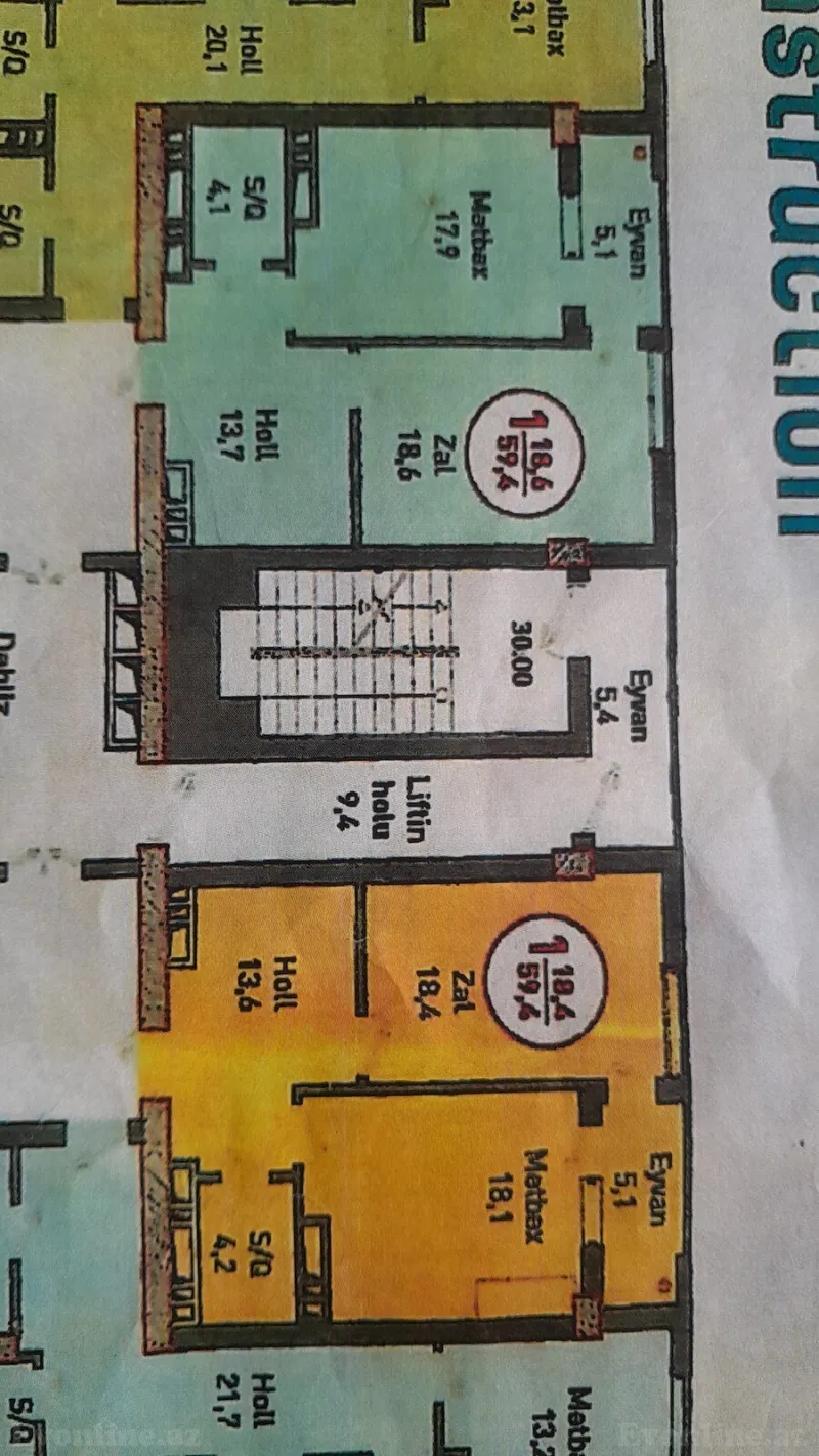 Satılır 1 otaqlı Mənzil Yeni tikili 60 m² 9-cu mikrorayon - şəkil 3