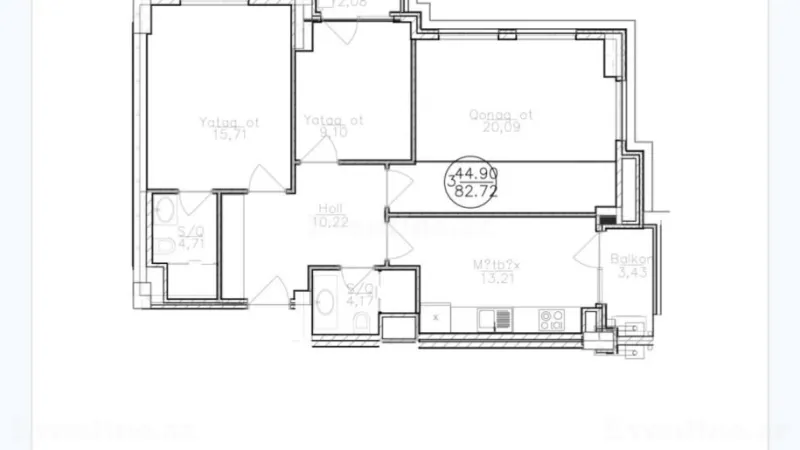 Satılır 3 otaqlı Mənzil Yeni tikili 83 m² Yasamal - şəkil 7