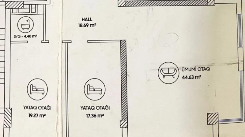 Satılır 4 otaqlı Mənzil Yeni tikili 132 m² Səbail r. - şəkil 2