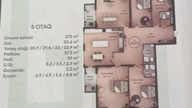 Satılır 5 otaqlı Mənzil Yeni tikili 272 m² Nərimanov r. - şəkil 5
