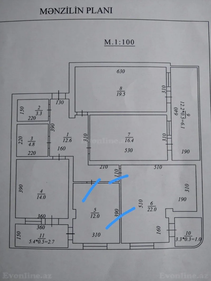 Satılır 3 otaqlı Mənzil Yeni tikili 132 m² 8-ci mikrorayon - şəkil 8