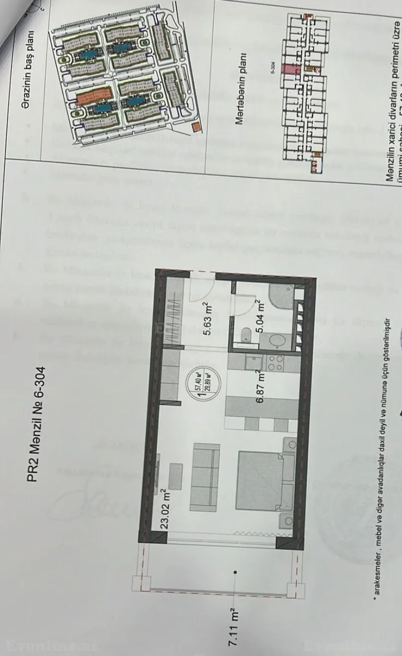 Satılır 1 otaqlı Mənzil Yeni tikili 58 m² Sabunçu r. - şəkil 3