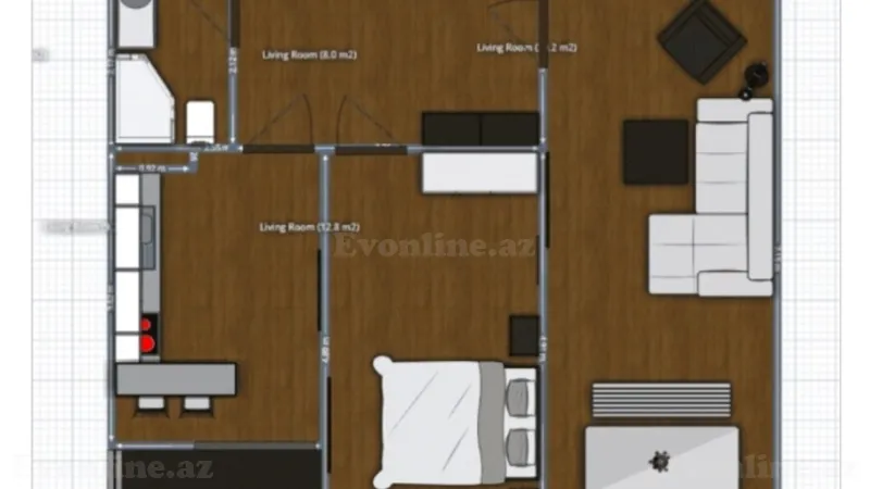 Satılır 2 otaqlı Mənzil Yeni tikili 62 m² Abşeron r. - şəkil 9