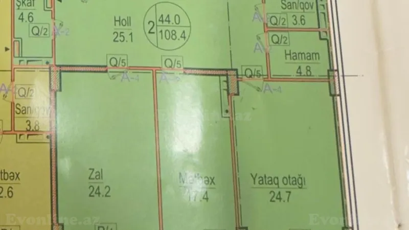 Satılır 2 otaqlı Mənzil Yeni tikili 108.4 m² 28 May m. - şəkil 13