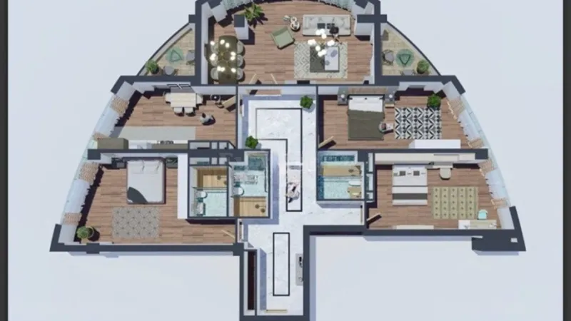 Satılır 4 otaqlı Mənzil Yeni tikili 200 m² Xətai r. - şəkil 3