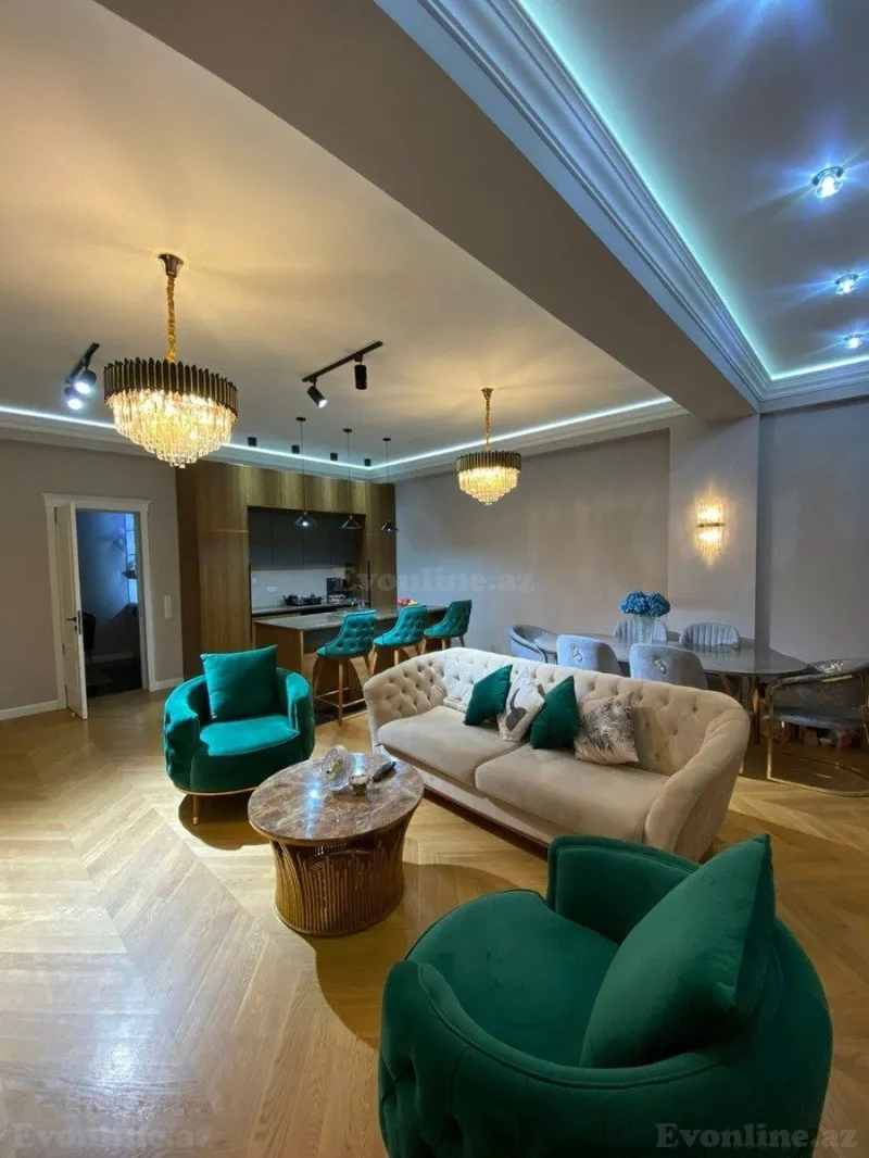 Kirayə verilir 3 otaqlı Mənzil Yeni tikili 125 m² Nərimanov r. - şəkil 2