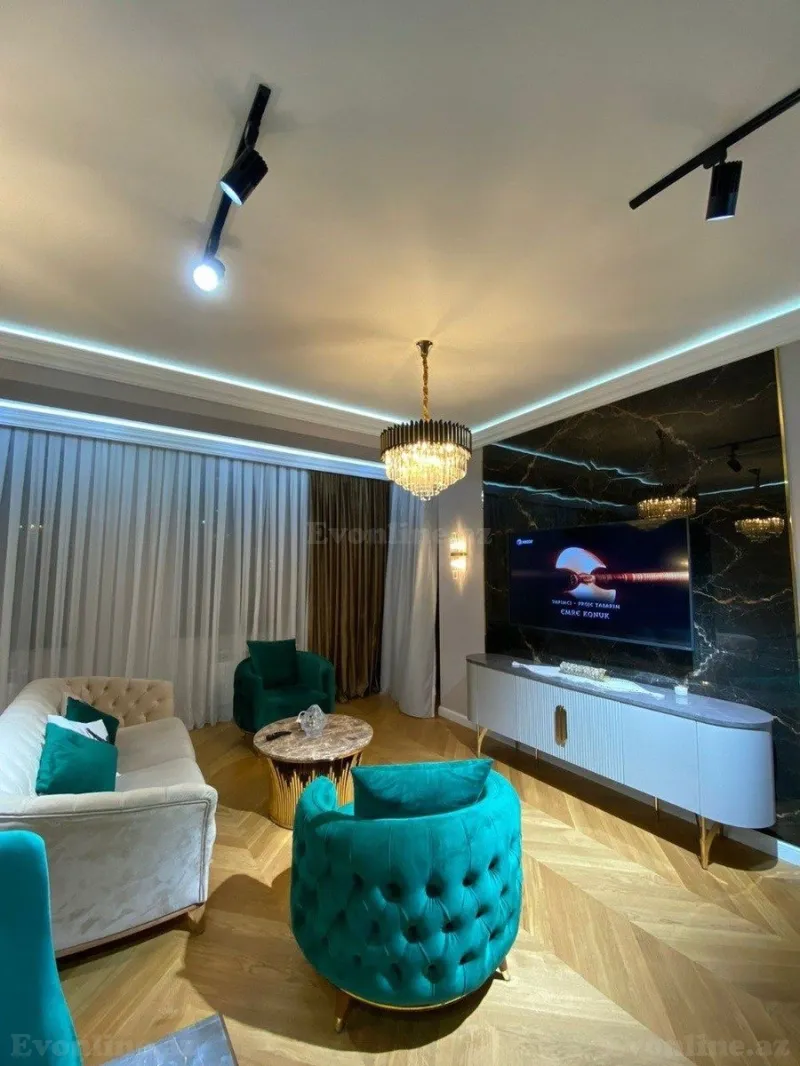 Kirayə verilir 3 otaqlı Mənzil Yeni tikili 125 m² Nərimanov r. - şəkil 3