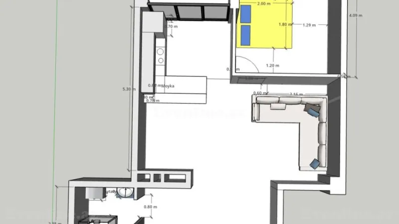 Kirayə verilir 2 otaqlı Mənzil Yeni tikili 65 m² Əhmədli - şəkil 11