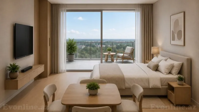 Satılır 1 otaqlı Mənzil Yeni tikili 58.6 m² Sabunçu r. - şəkil 2