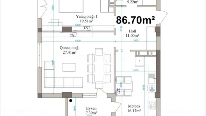 Satılır 2 otaqlı Mənzil Yeni tikili 86.7 m² Sumqayıt - şəkil 7