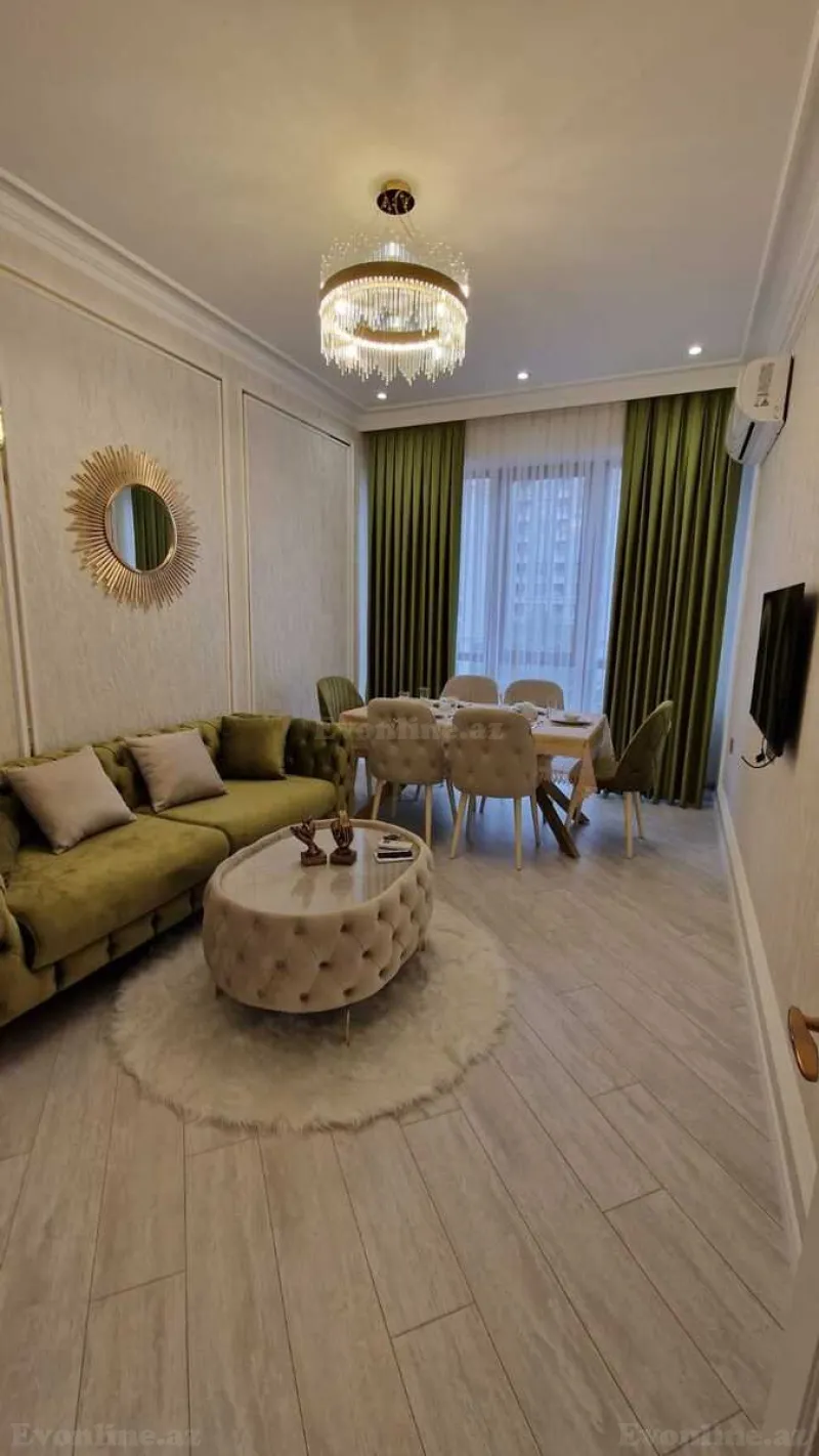 Kirayə verilir 2 otaqlı Mənzil Yeni tikili 60 m² Nərimanov r. - şəkil 2