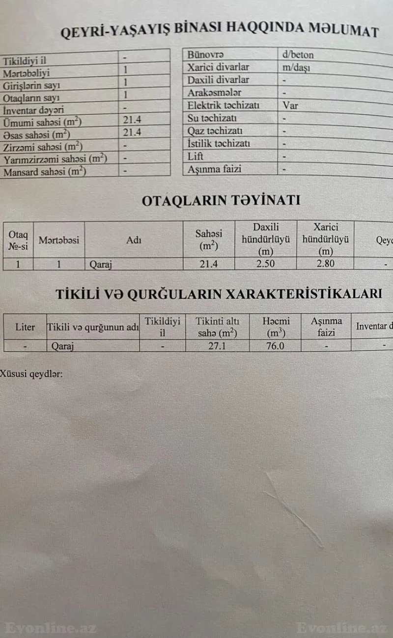 Satılır Qaraj 21.4 m² Suraxanı r. - şəkil 8