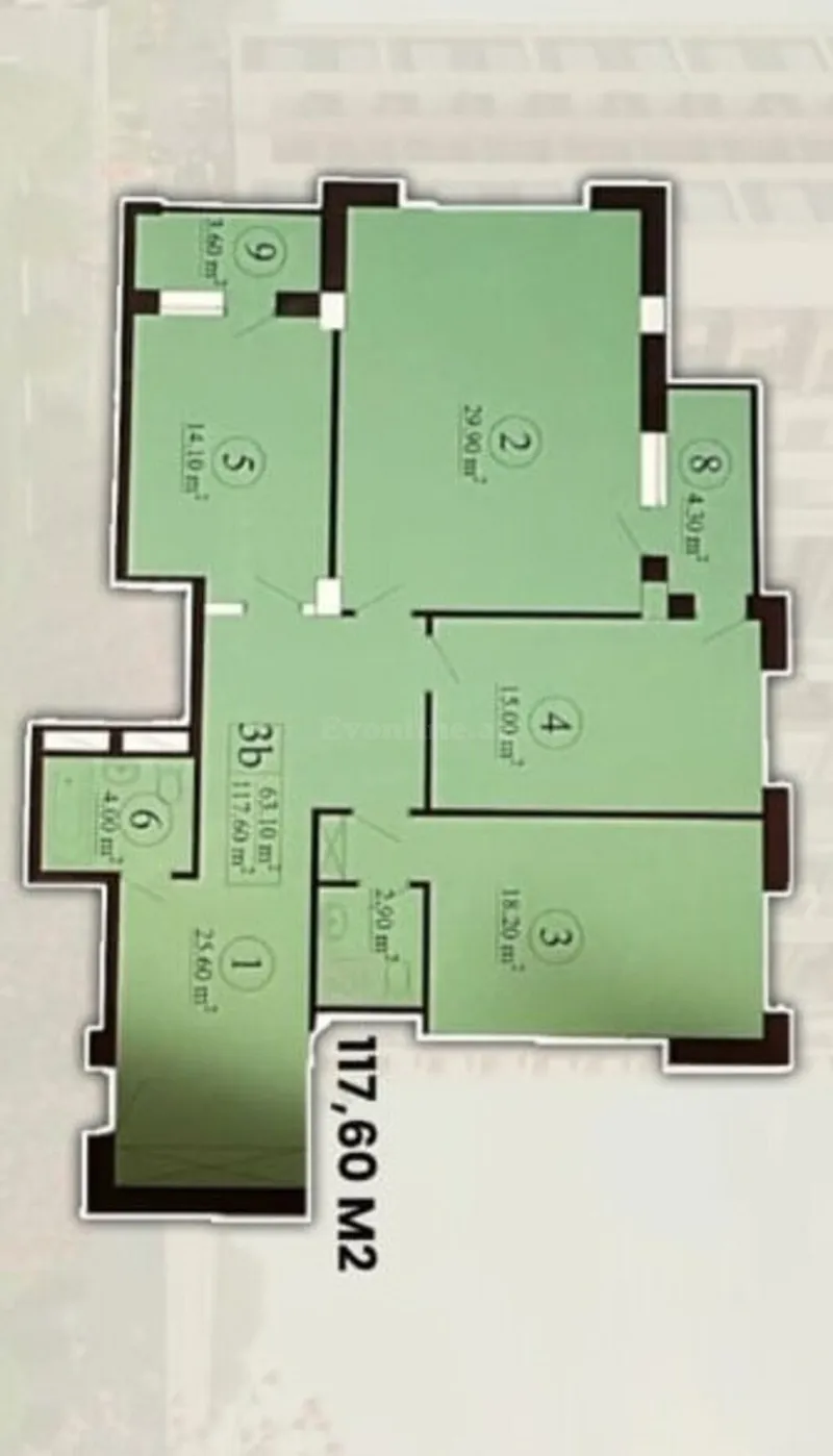 Satılır 3 otaqlı Mənzil Yeni tikili 117.6 m² 28 May m. - şəkil 2