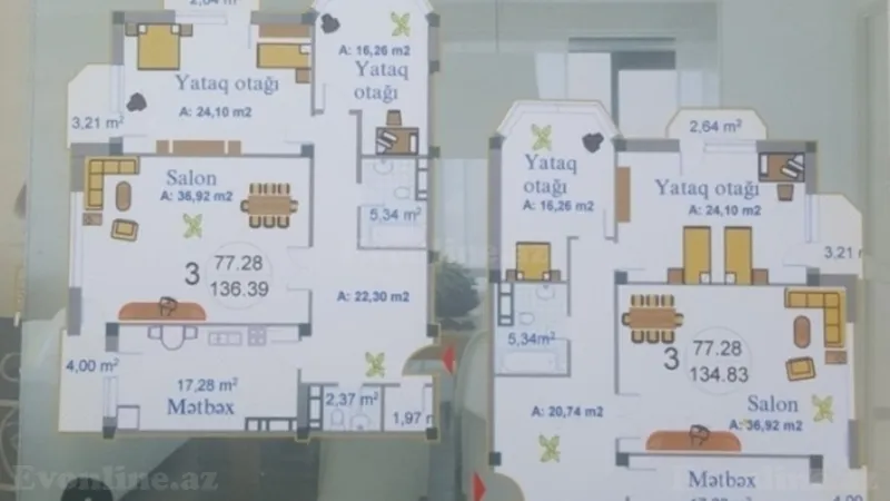 Satılır 3 otaqlı Mənzil Yeni tikili 156 m² İnşaatçılar m. - şəkil 4