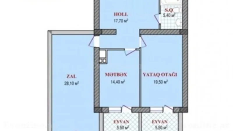 Satılır 2 otaqlı Mənzil Yeni tikili 96.6 m² Gənclik m. - şəkil 8