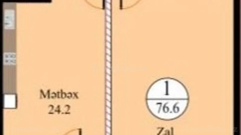 Satılır 2 otaqlı Mənzil Yeni tikili 77 m² 8 Noyabr m. - şəkil 2