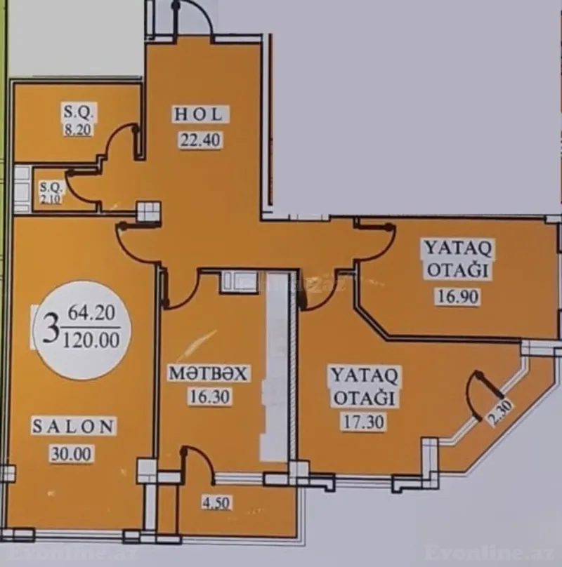 Satılır 3 otaqlı Mənzil Yeni tikili 120 m² Zığ - şəkil 2