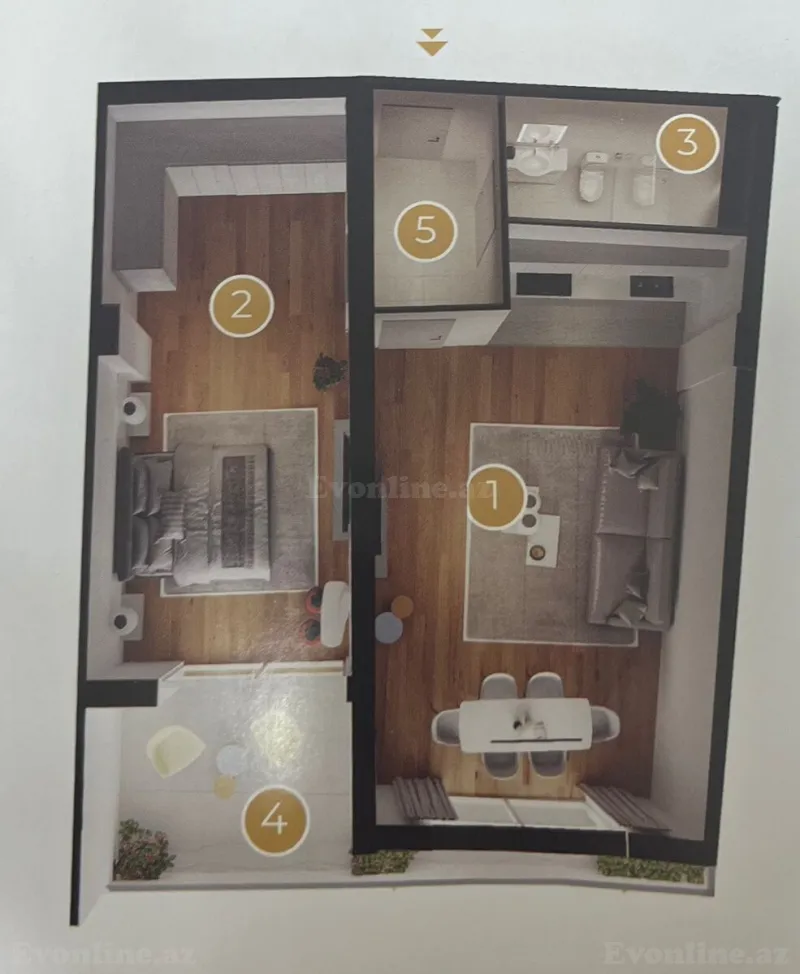 Satılır 2 otaqlı Mənzil Yeni tikili 90 m² Biləcəri - şəkil 2