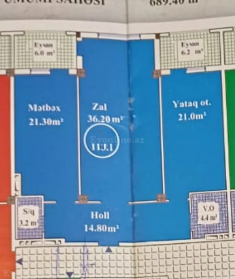 Satılır 2 otaqlı Mənzil Yeni tikili 113.1 m² Gənclik m. - şəkil 5