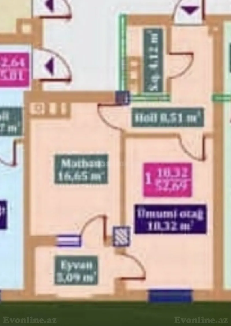 Satılır 2 otaqlı Mənzil Yeni tikili 51 m² Nizami r. - şəkil 8