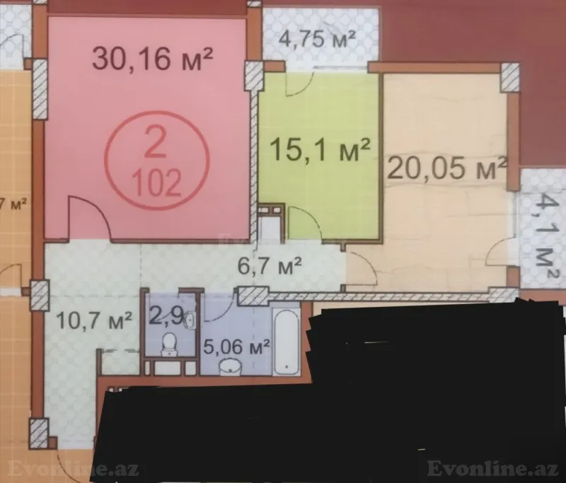 Satılır 2 otaqlı Mənzil Yeni tikili 102 m² Binəqədi r. - şəkil 12
