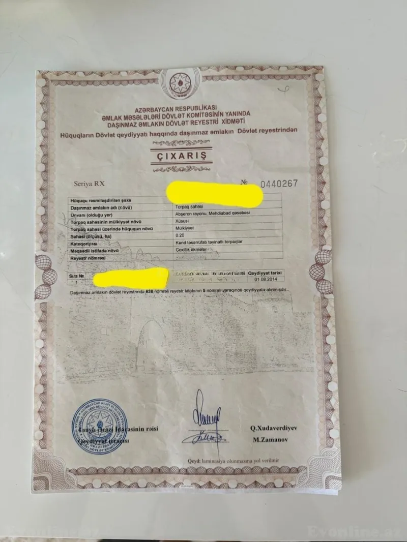 Satılır Torpaq 20 sot Mehdiabad - şəkil 5