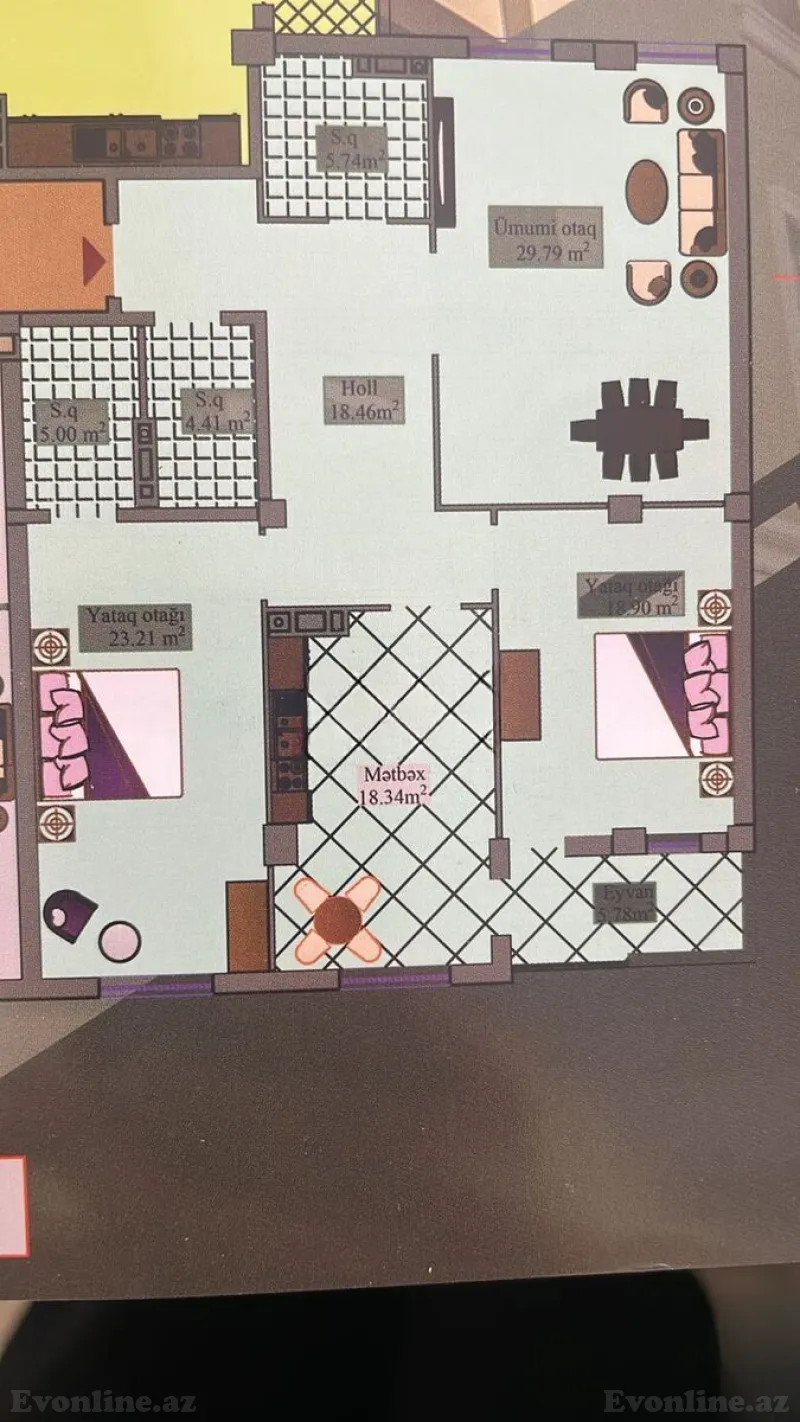 Satılır 3 otaqlı Mənzil Yeni tikili 130 m² Qara Qarayev m. - şəkil 2