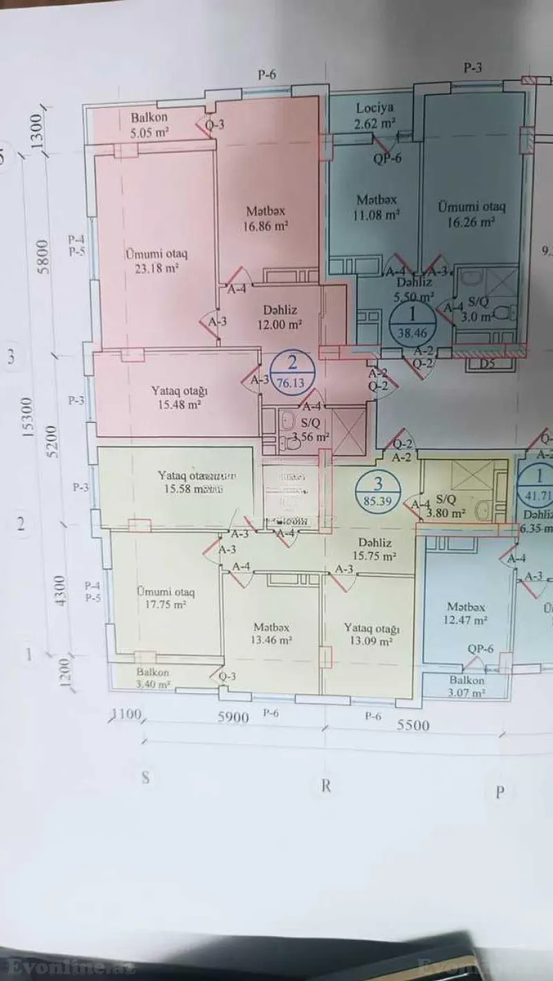 Satılır 2 otaqlı Mənzil Yeni tikili 76 m² Qara Qarayev m. - şəkil 6