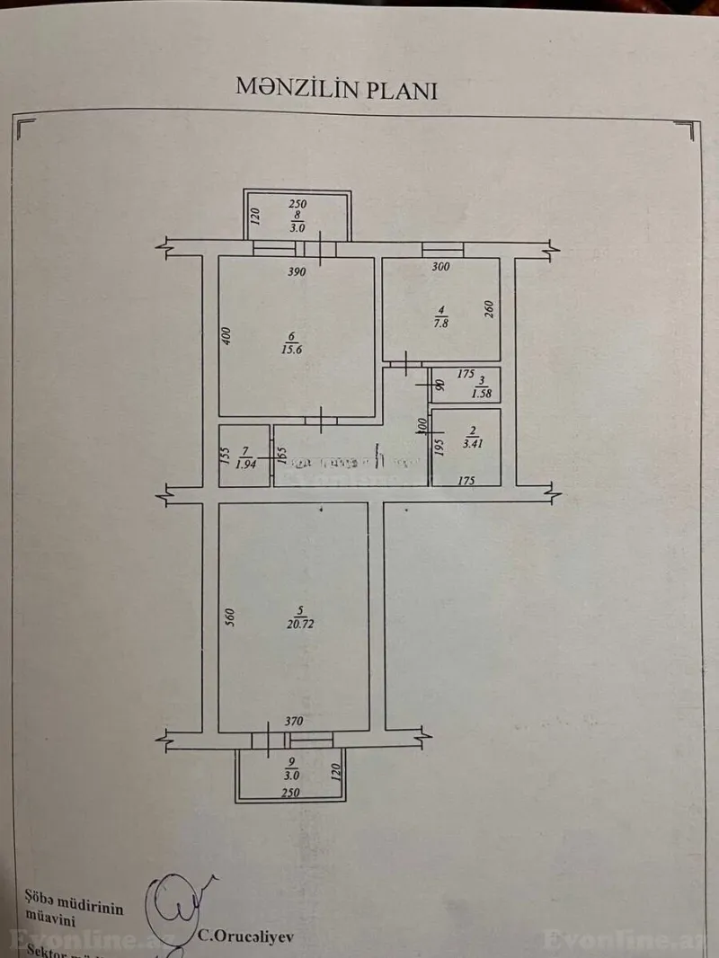 Satılır 2 otaqlı Mənzil Köhnə tikili 60.6 m² Elmlər Akademiyası m. - şəkil 11