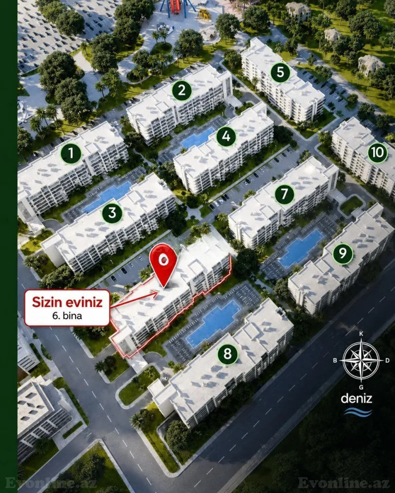 Kirayə verilir 2 otaqlı Mənzil Yeni tikili 96 m² Sea Breeze - şəkil 19