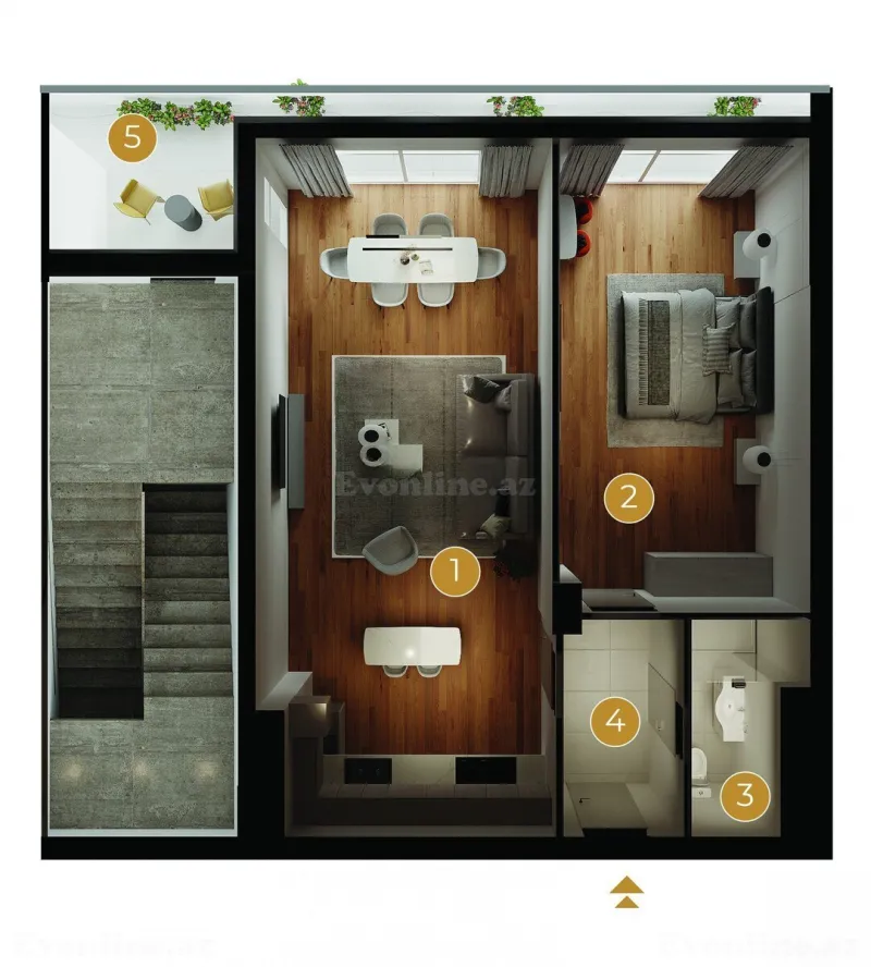 Satılır 2 otaqlı Mənzil Yeni tikili 92 m² Biləcəri - şəkil 4
