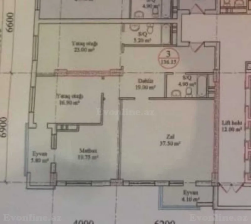 Satılır 3 otaqlı Mənzil Yeni tikili 136.4 m² Nərimanov r. - şəkil 13